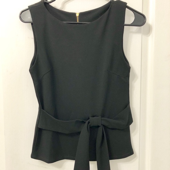 Black Peplum Bow Top - Picture 1 of 3
